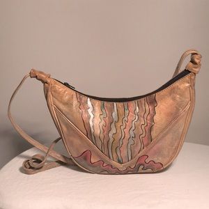 Hand Painted Leather Crossbody Bag By Botary Contemporary Design